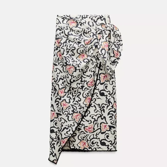 Zara Pareo Floral Patterned Wrap Skirt ZW collection - Picture 2 of 3
